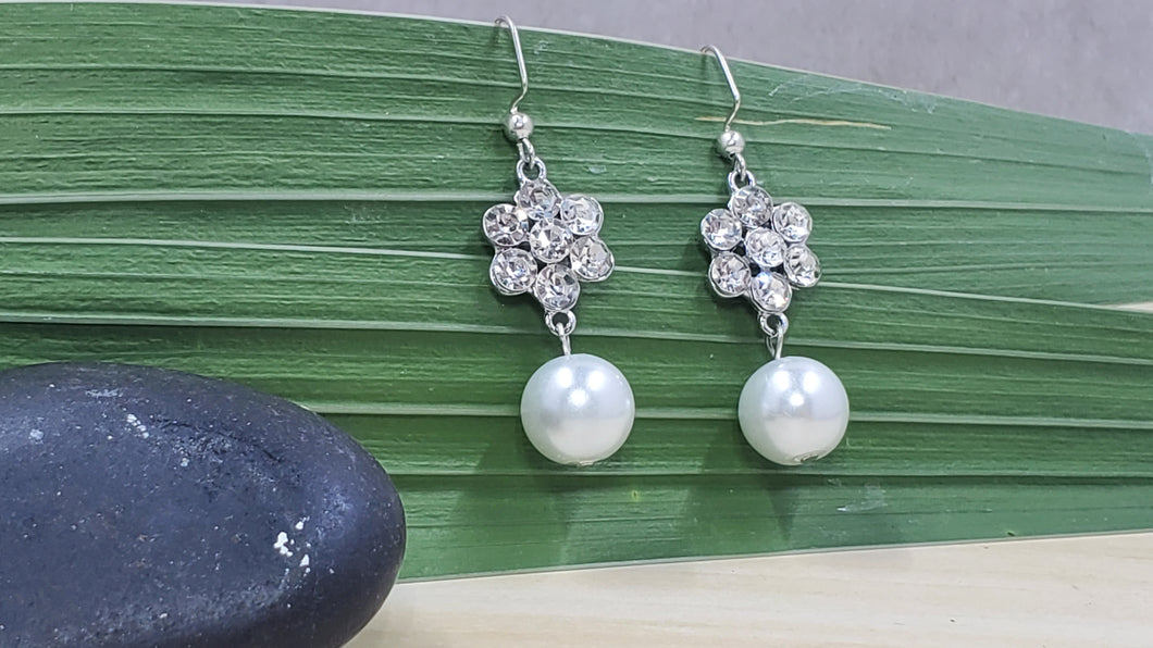 Crystal Pearl Drop Earrings